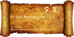 Friss Maximilla névjegykártya